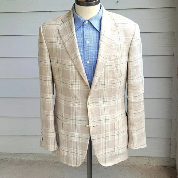 Exquisite SAMUELSOHN Soft Recent Linen Sport Coat/Blazer - Size 40 R - Picture 1 of 9